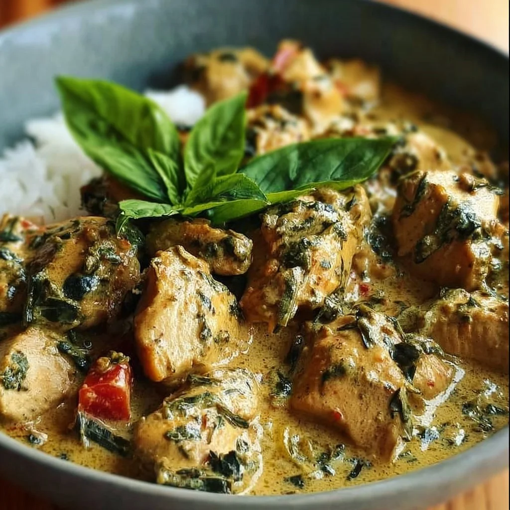 Top 1 Irresistible Basil Chicken with Coconut Curry Sauce