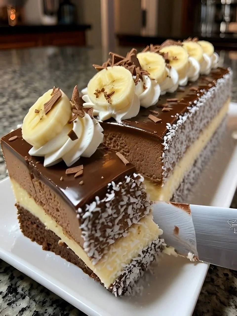 Banana Chocolate Mousse Cake