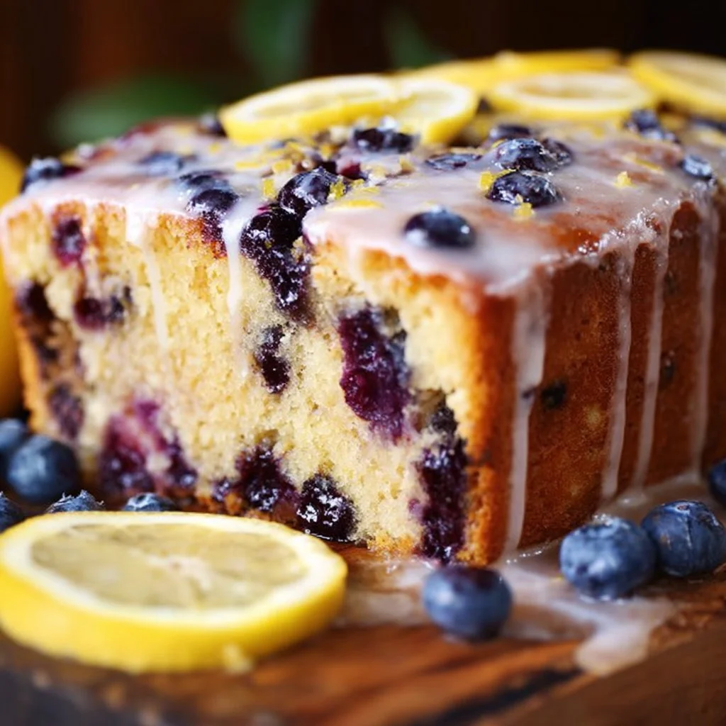 Blueberry Lemon Pound Cake with Lemon Glaze