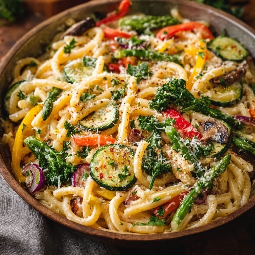 Delicious Creamy Pasta Primavera Recipe