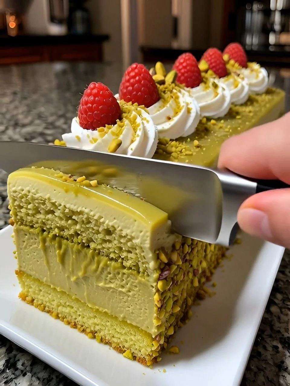 Easy 15 Minutes Pistachio Mousse Cake