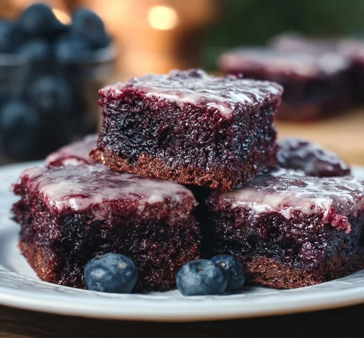 Glazed Blueberry Brownies