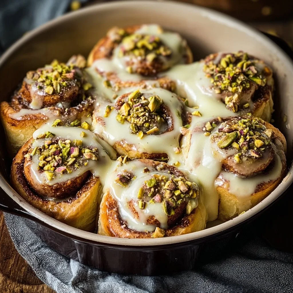 Indulgent Pistachio Cream Cinnamon Rolls for Cozy Mornings
