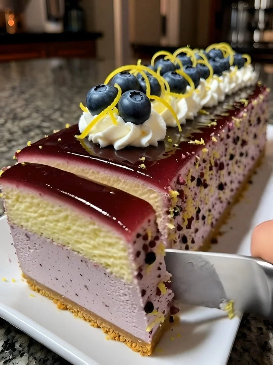 Lemon Blueberry Mousse Cake