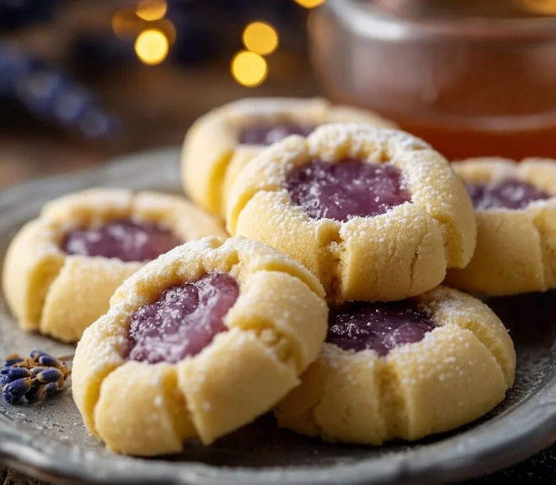 Lemon Lavender Thumbprint Cookies