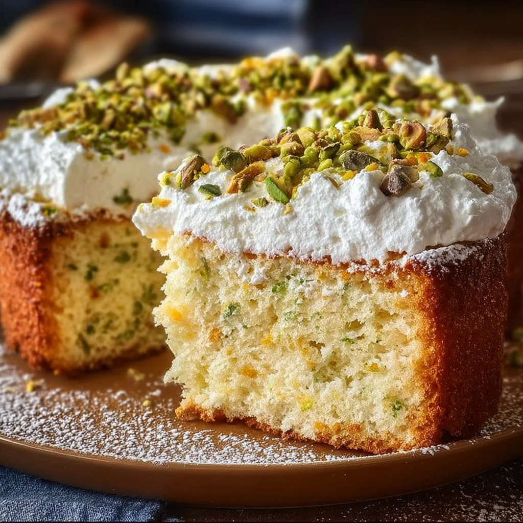 Lemon Pistachio Ricotta Cloud Cake