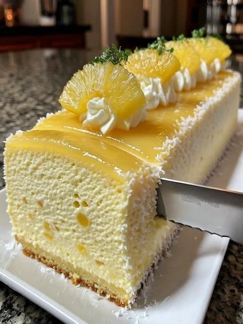 Pineapple Coconut Mousse Cake