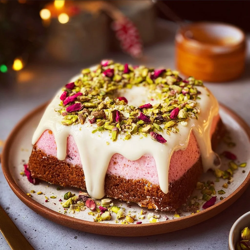 Pistachio Rose Milk Cake