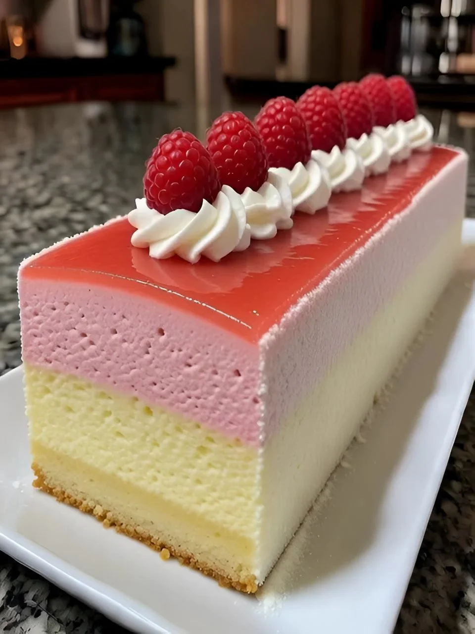 Raspberry Vanilla Mousse Cake