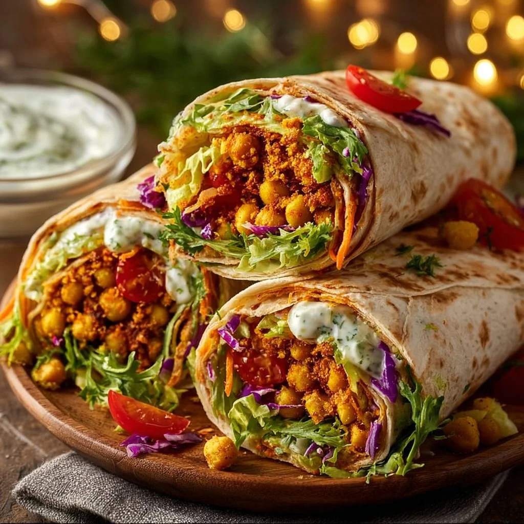 15-Minute Buffalo Chickpea Wraps