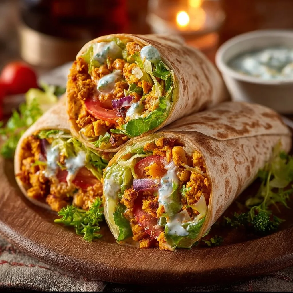 15-Minute Buffalo Chickpea Wraps