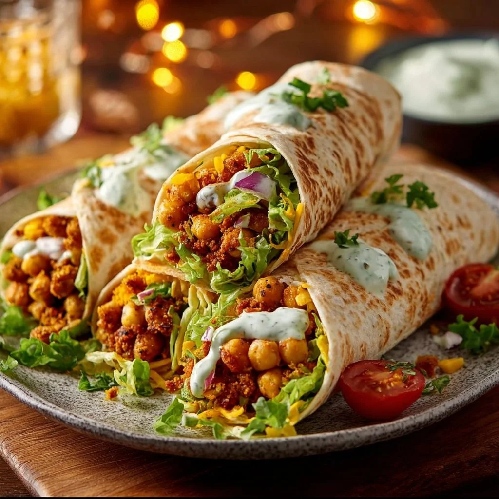 15-Minute Buffalo Chickpea Wraps