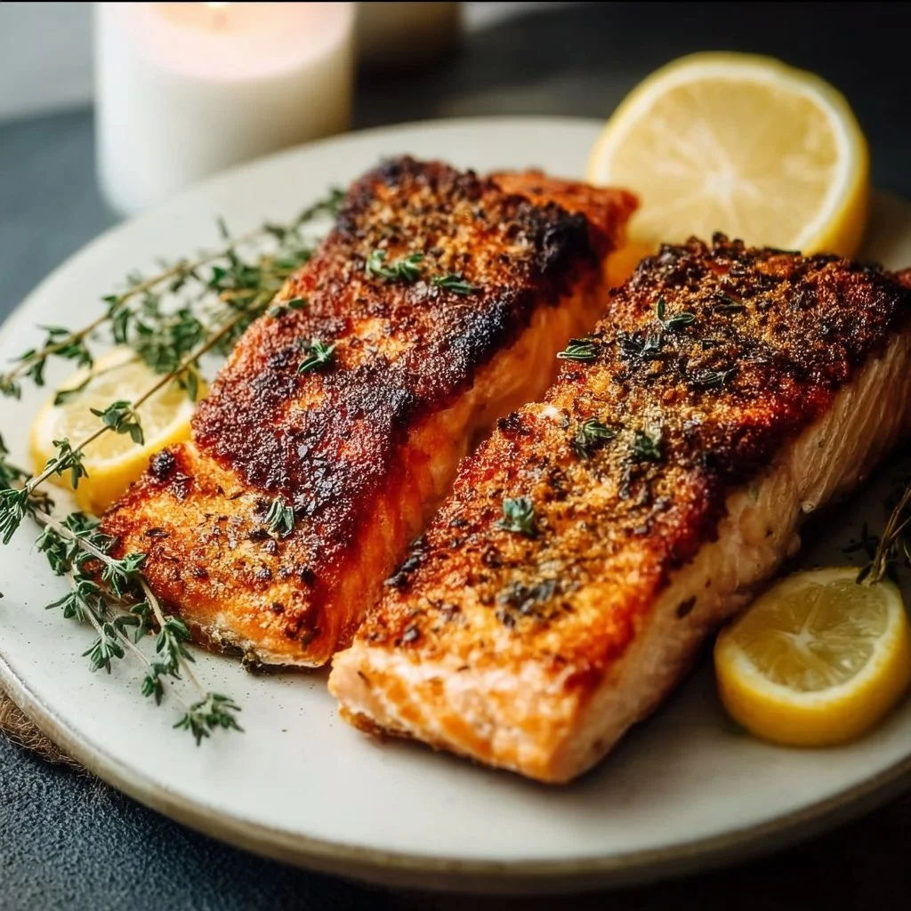 Crispy Air Fryer Salmon with Lemon Recipe