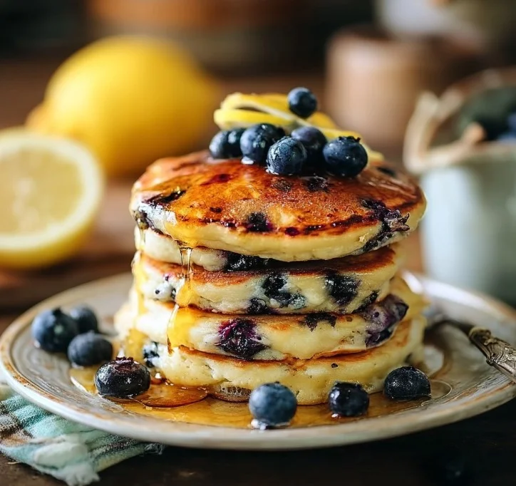 Blueberry Lemon Ricotta Pancakes