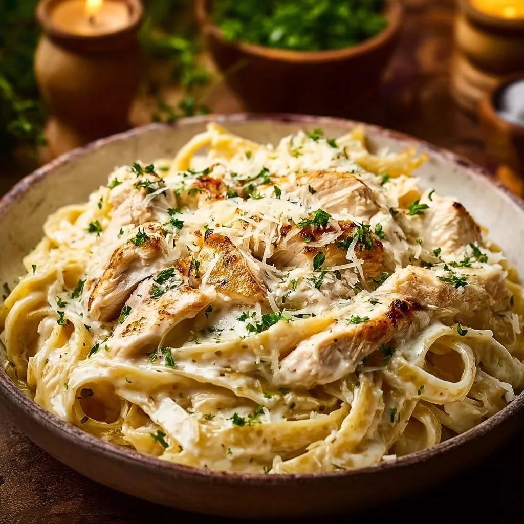 Cheesy One-Pot Chicken Alfredo Pasta