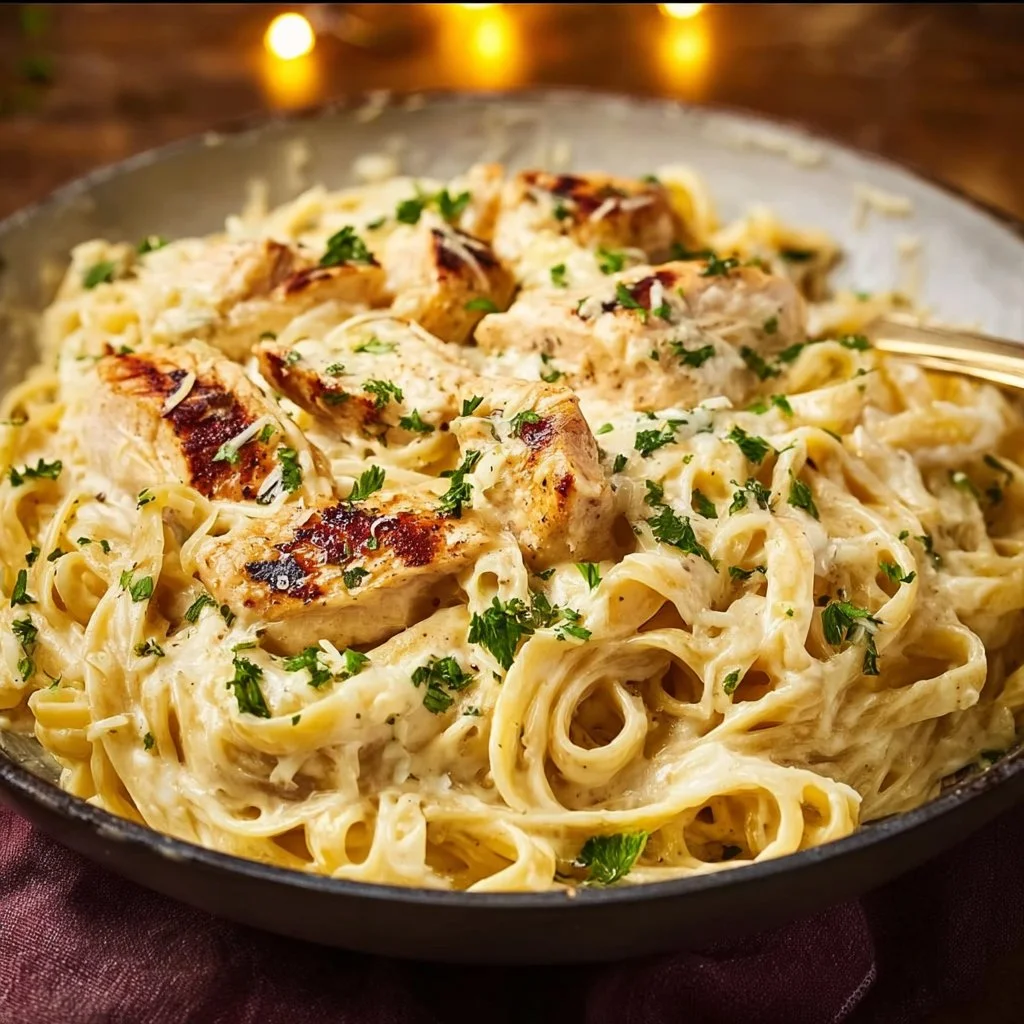Cheesy One-Pot Chicken Alfredo Pasta