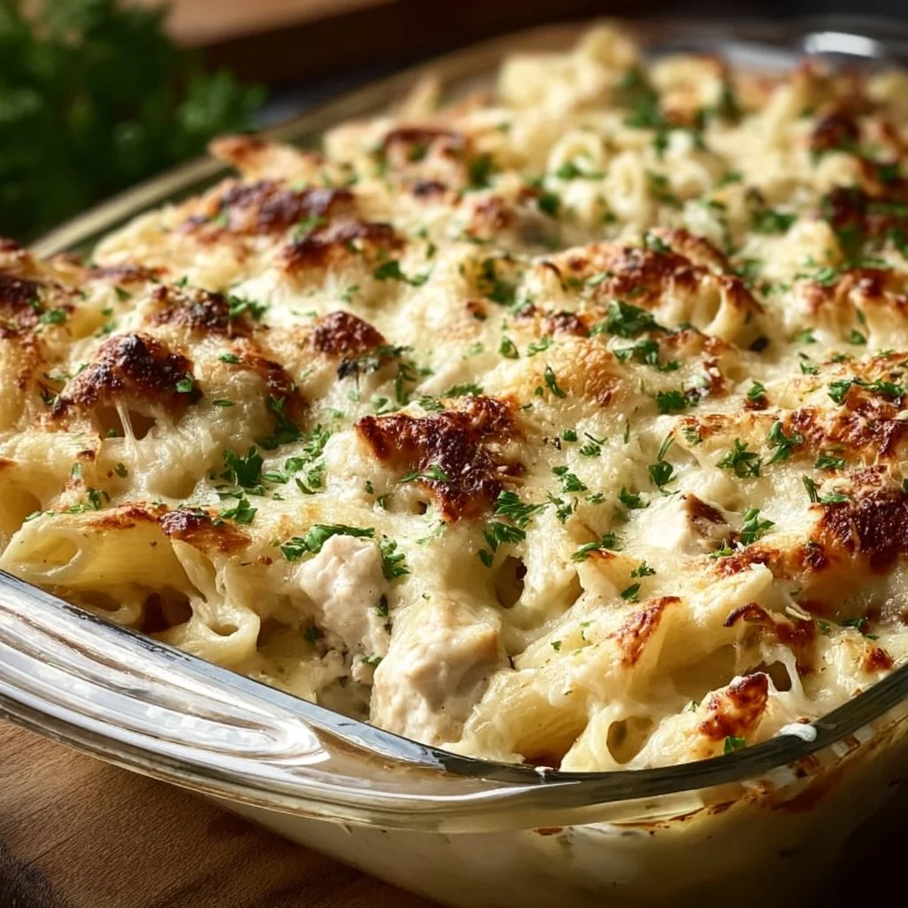 Chicken Alfredo Pasta Bake