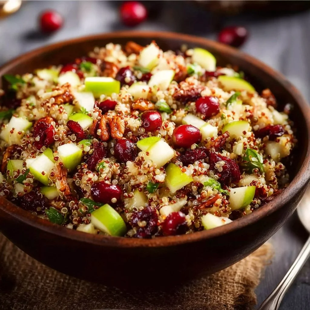 Cranberry Apple Quinoa Salad | Healthy recipes, Vegetarian recipes, Whole food recipes