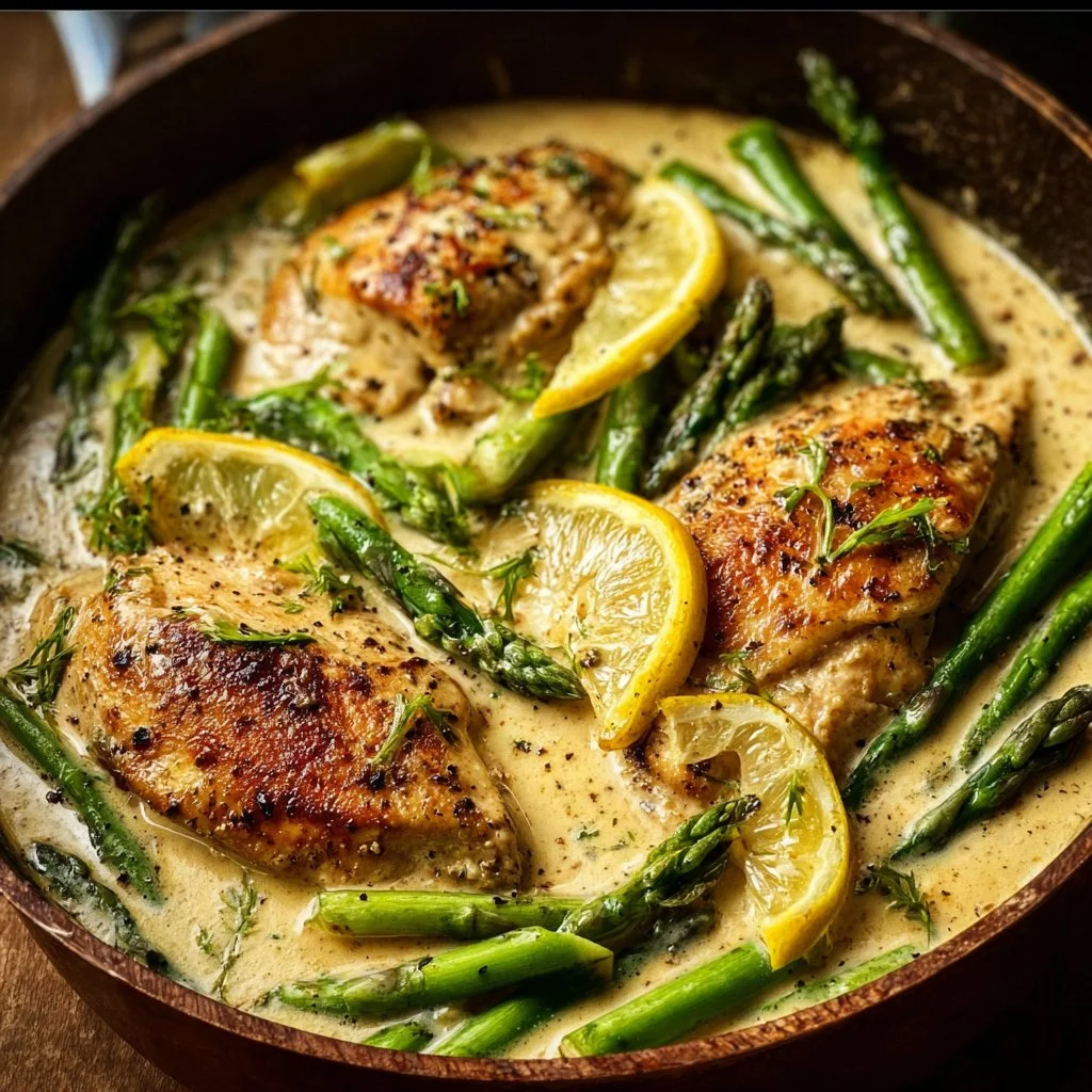 Creamy Lemon Chicken with Asparagus