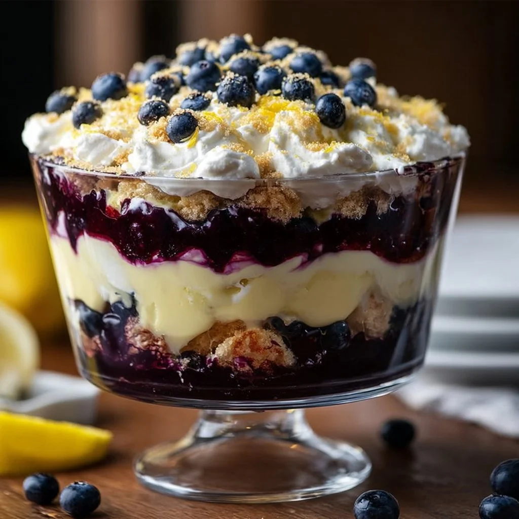 Easy Lemon Blueberry Cheesecake Trifle