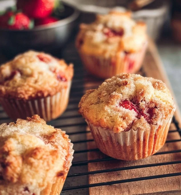 Easy Strawberry Muffins 4 Strawberry Muffins