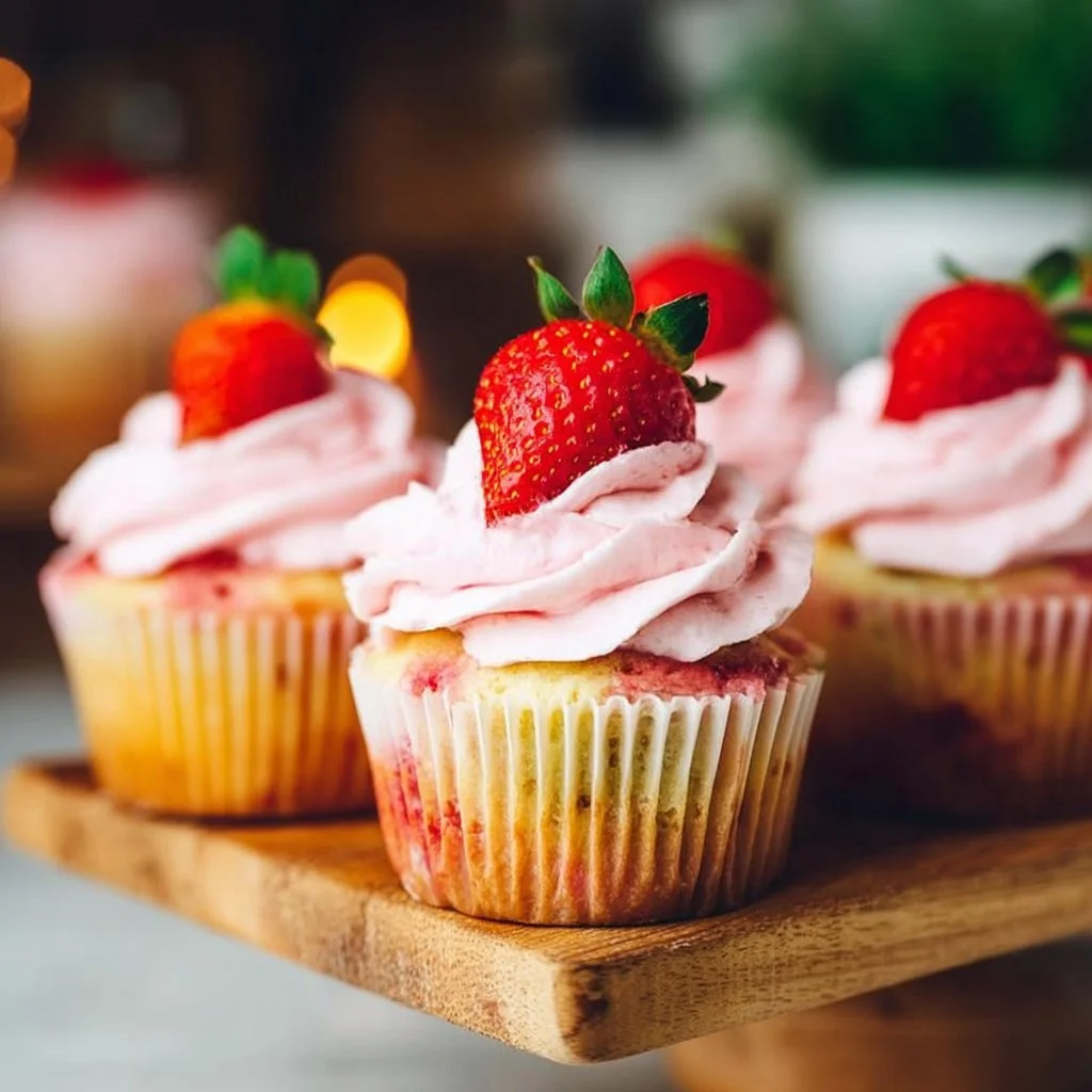 Fresh Strawberry Cupcakes