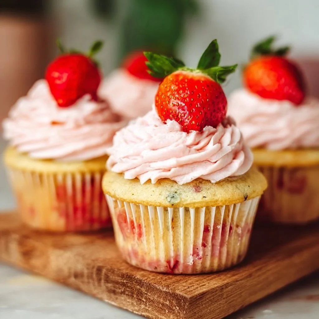Fresh Strawberry Cupcakes