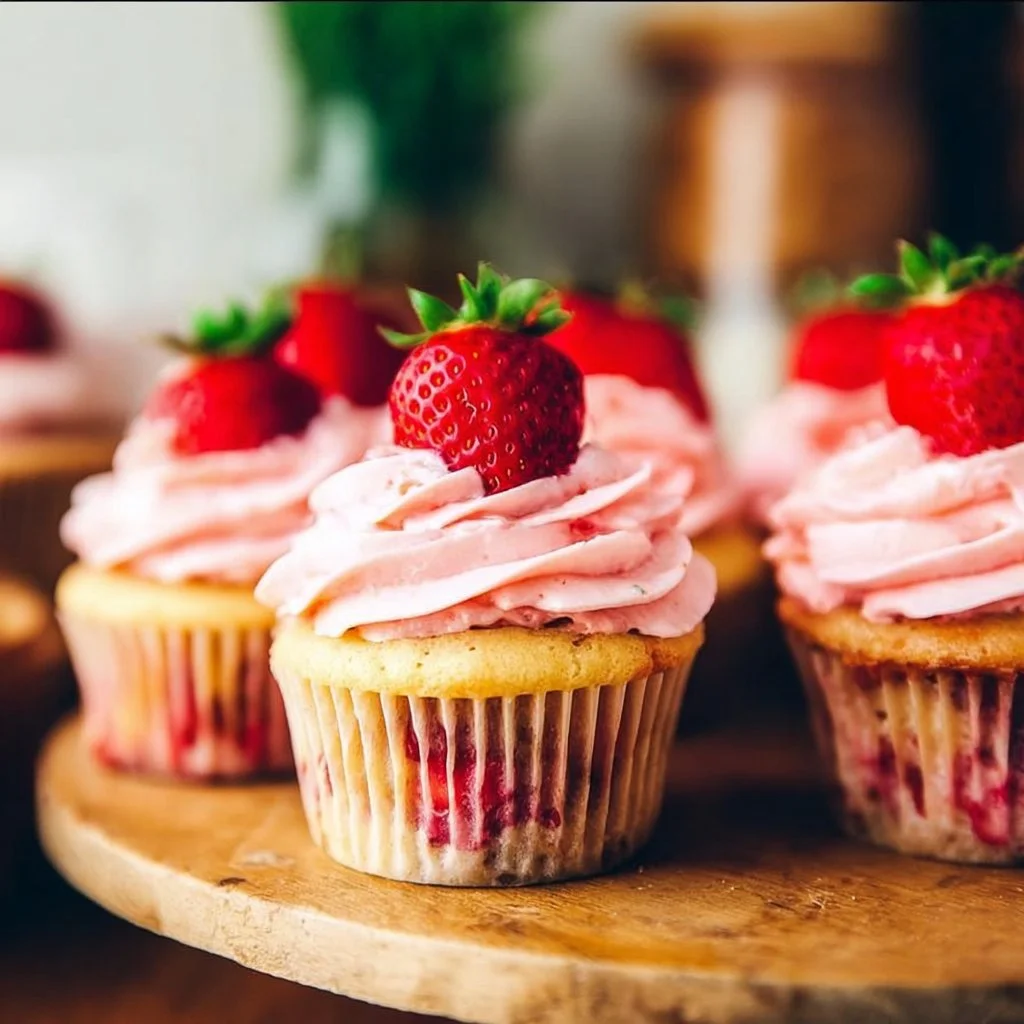Fresh Strawberry Cupcakes