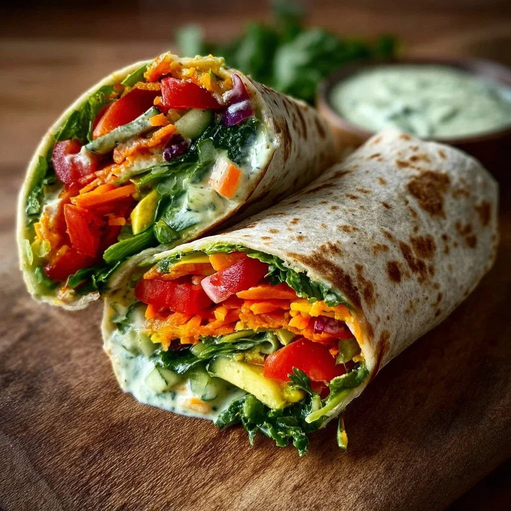 Fresh Veggie Wrap 4 Fresh Veggie Wrap with Creamy Herb Dressing