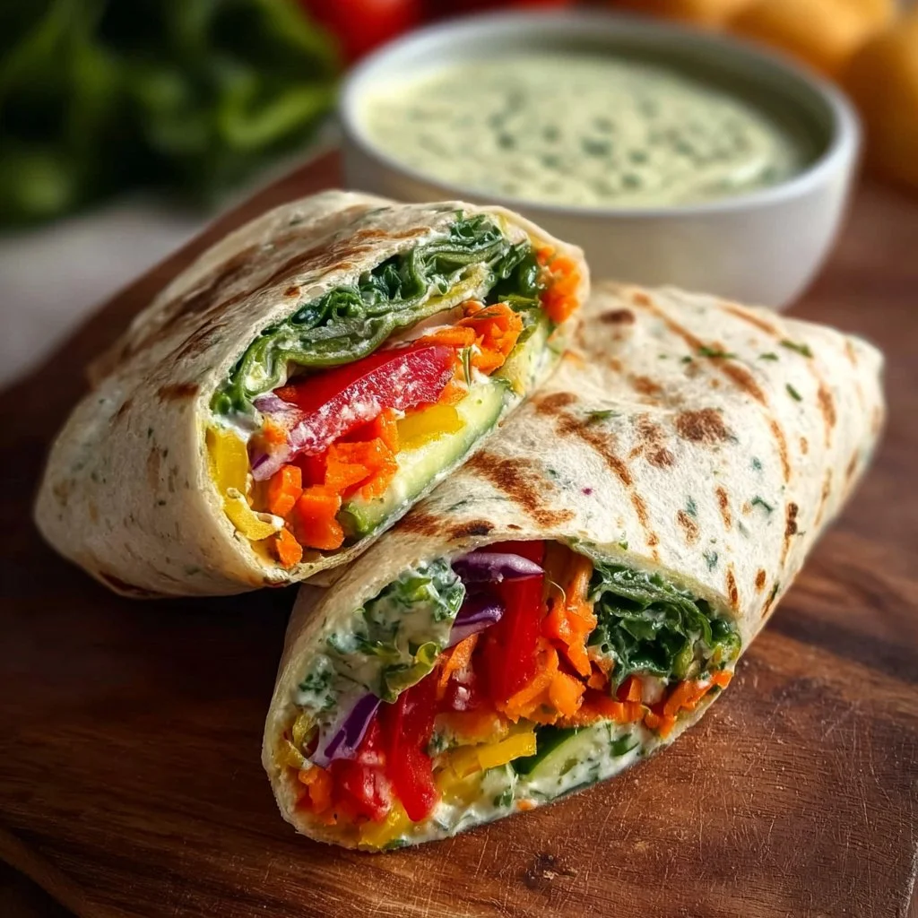 Fresh Veggie Wrap with Creamy Herb Dressing