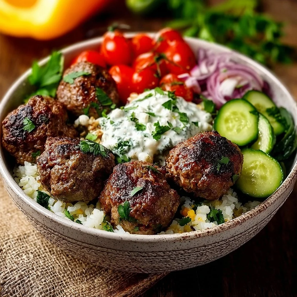 Greek Meatball Bowl