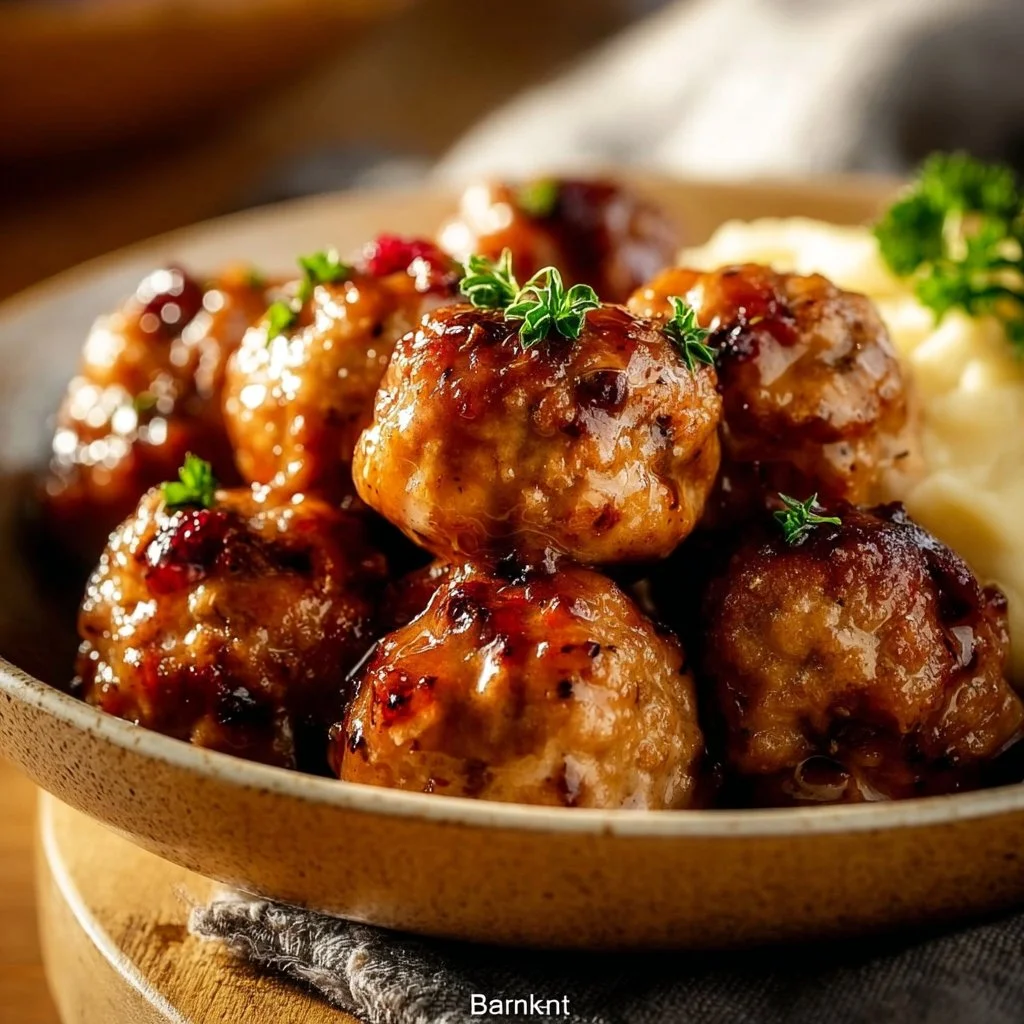 Healthy Apple Cider Turkey Meatballs