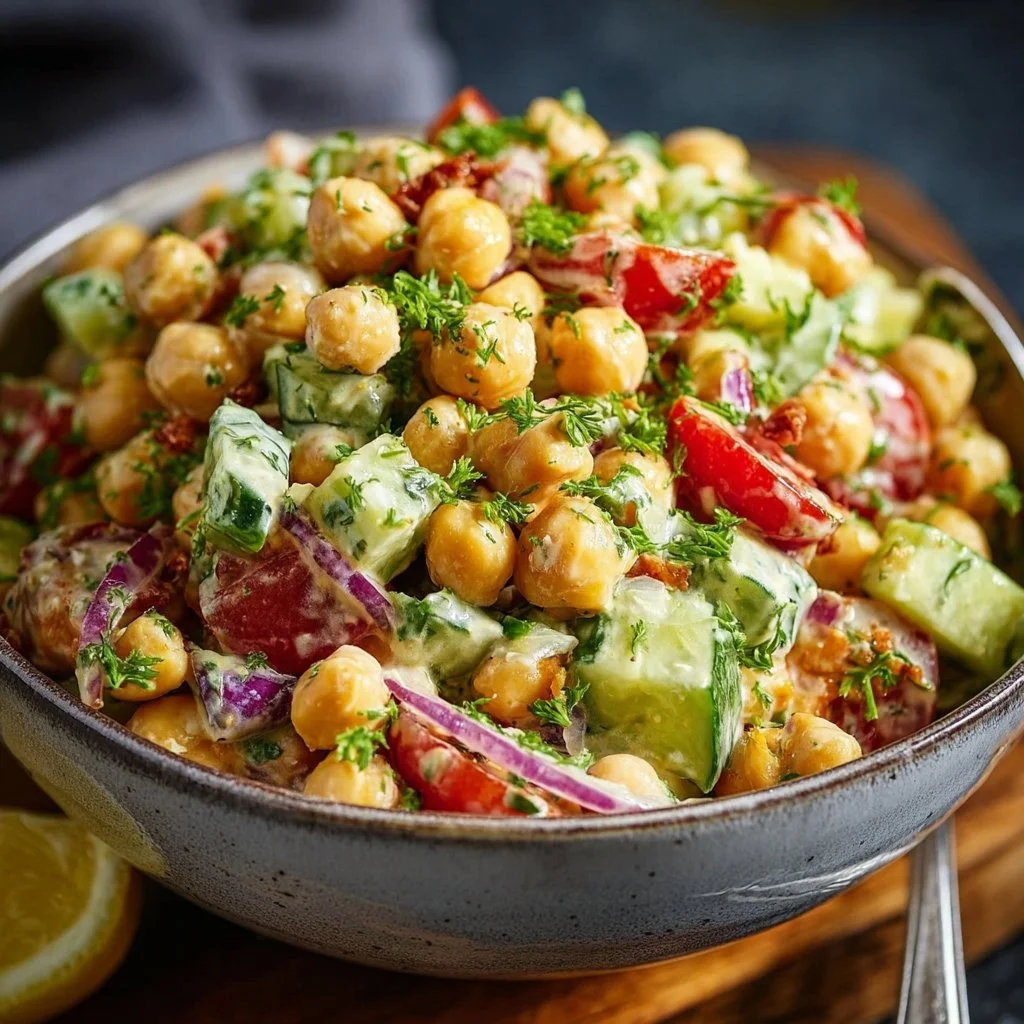 High Protein Chickpea Salad (Vegan + Gluten-Free) – Fresh, Protein-Packed, and Flavorful