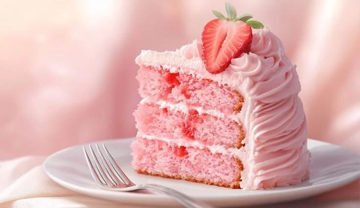 Homemade Strawberry Cake with Strawberry Frosting