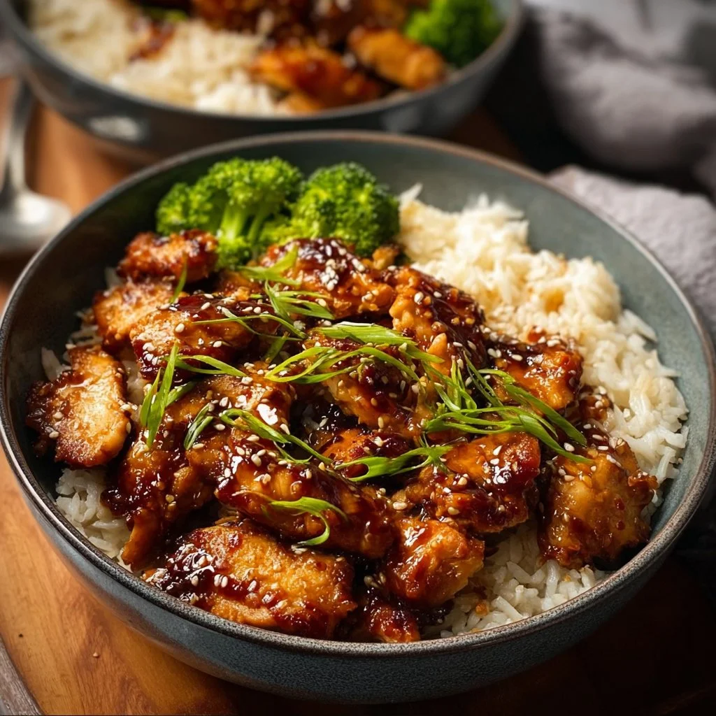 Honey Garlic Chicken Rice Bowls