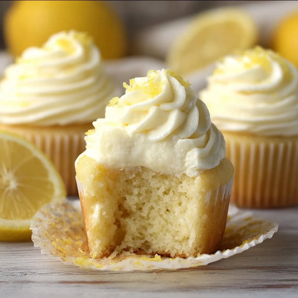 Lemon Cupcakes Recipe - by The Toasty Kitchen. These lemon cupcakes are soft, moist and filled with fresh l… | Lemon dessert recipes, Lemon cupcake recipe, Desserts to English.