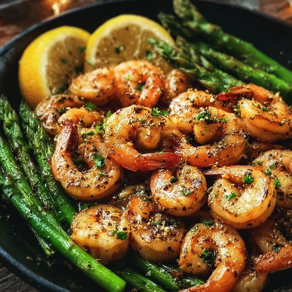 Lemon Garlic Shrimp and Asparagus