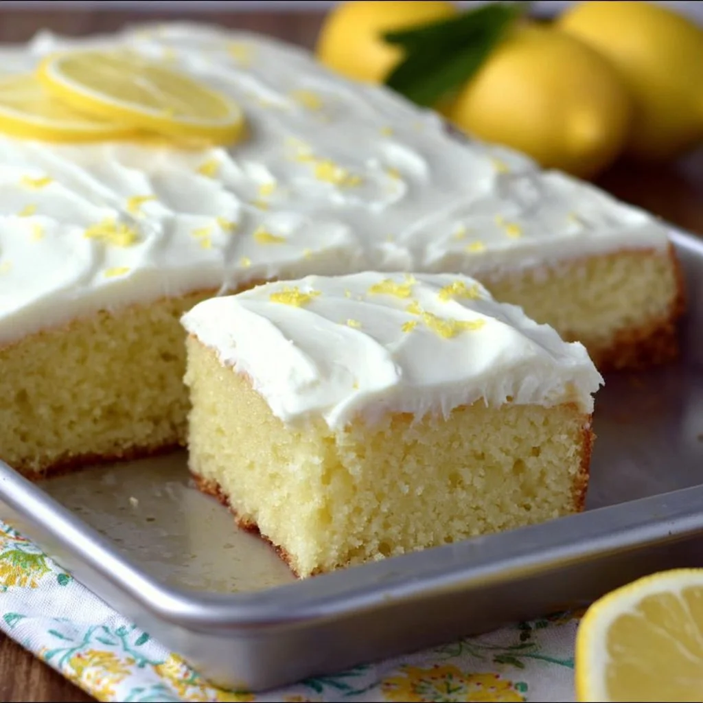 Lemon sheet cake recipe - by The Toasty Kitchen. Lemon sheet cake is a bright and fresh citrus… | Lemon sheet cake recipe, Sheet cake recipes, Easy lemon cake recipe