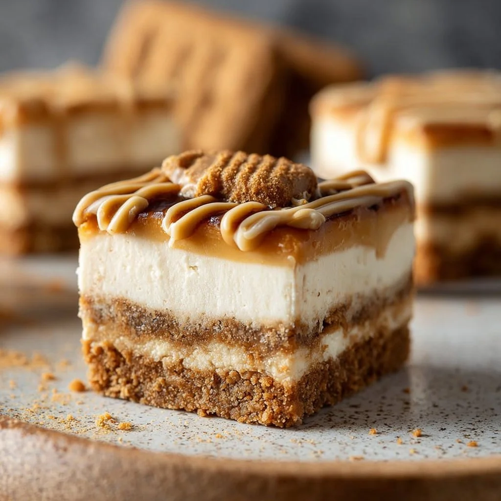 No-Bake Biscoff Cheesecake Bars
