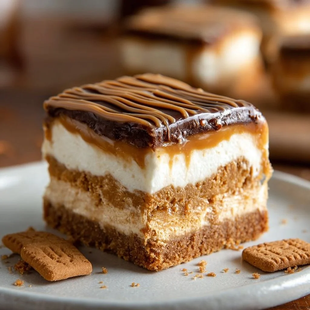No-Bake Biscoff Cheesecake Bars