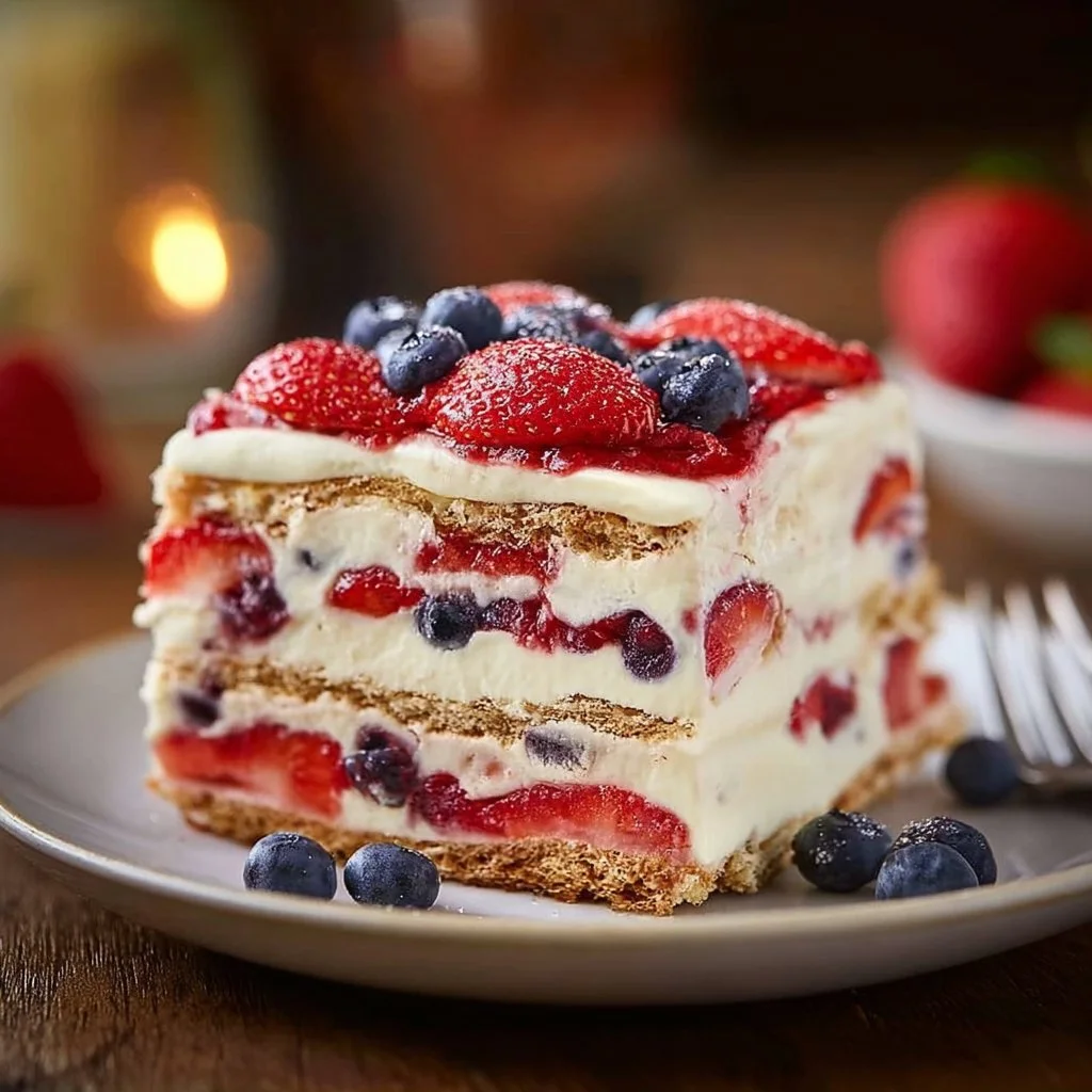 No Bake Summer Berry Icebox Cake