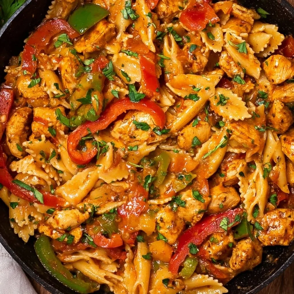One Pot Chicken Fajita Pasta [Video] - 30 Minute Meals | Healthy Recipes, Chicken Dinner Recipes, Pasta Dinner Recipes