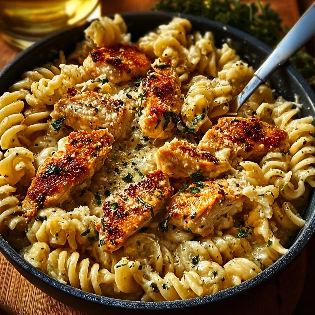 One Pot Garlic Parmesan Chicken Pasta