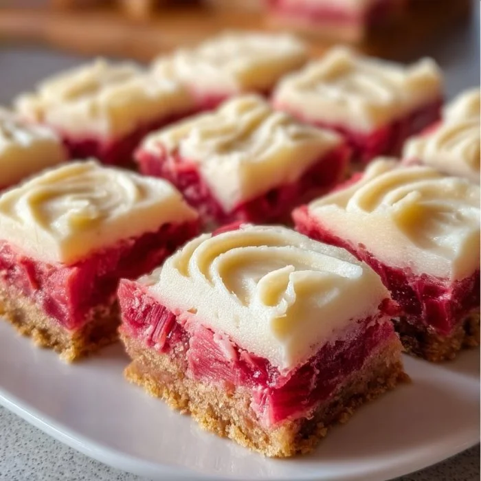 Rhubarb Bars with Cream Cheese
