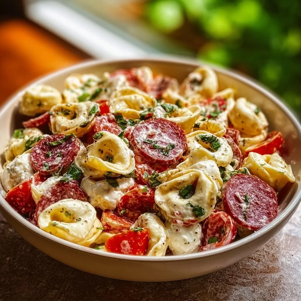 Salami-Mozzarella Tortellini Pasta Salad