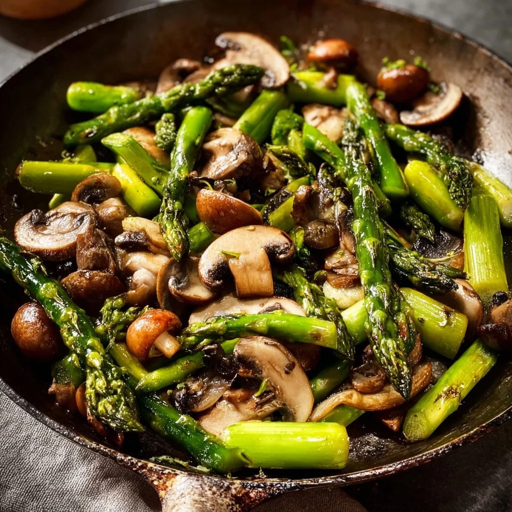 Sauteed Asparagus and Mushrooms
