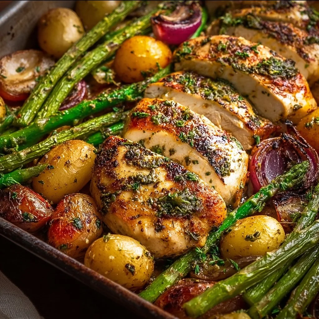 Sheet Pan Garlic Butter Chicken and Veggies
