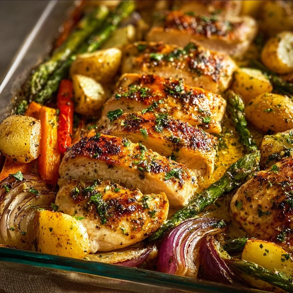Sheet Pan Garlic Butter Chicken and Veggies