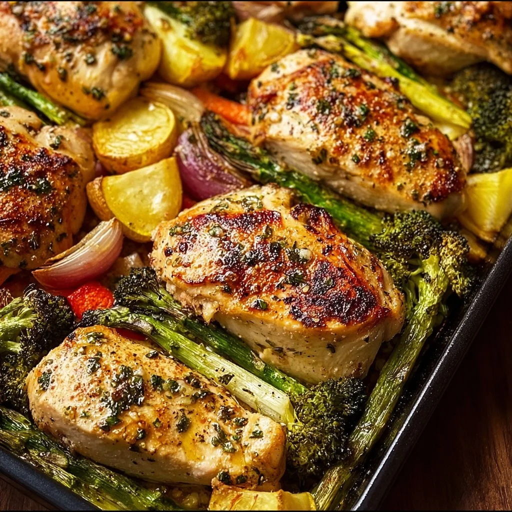 Sheet Pan Garlic Butter Chicken and Veggies