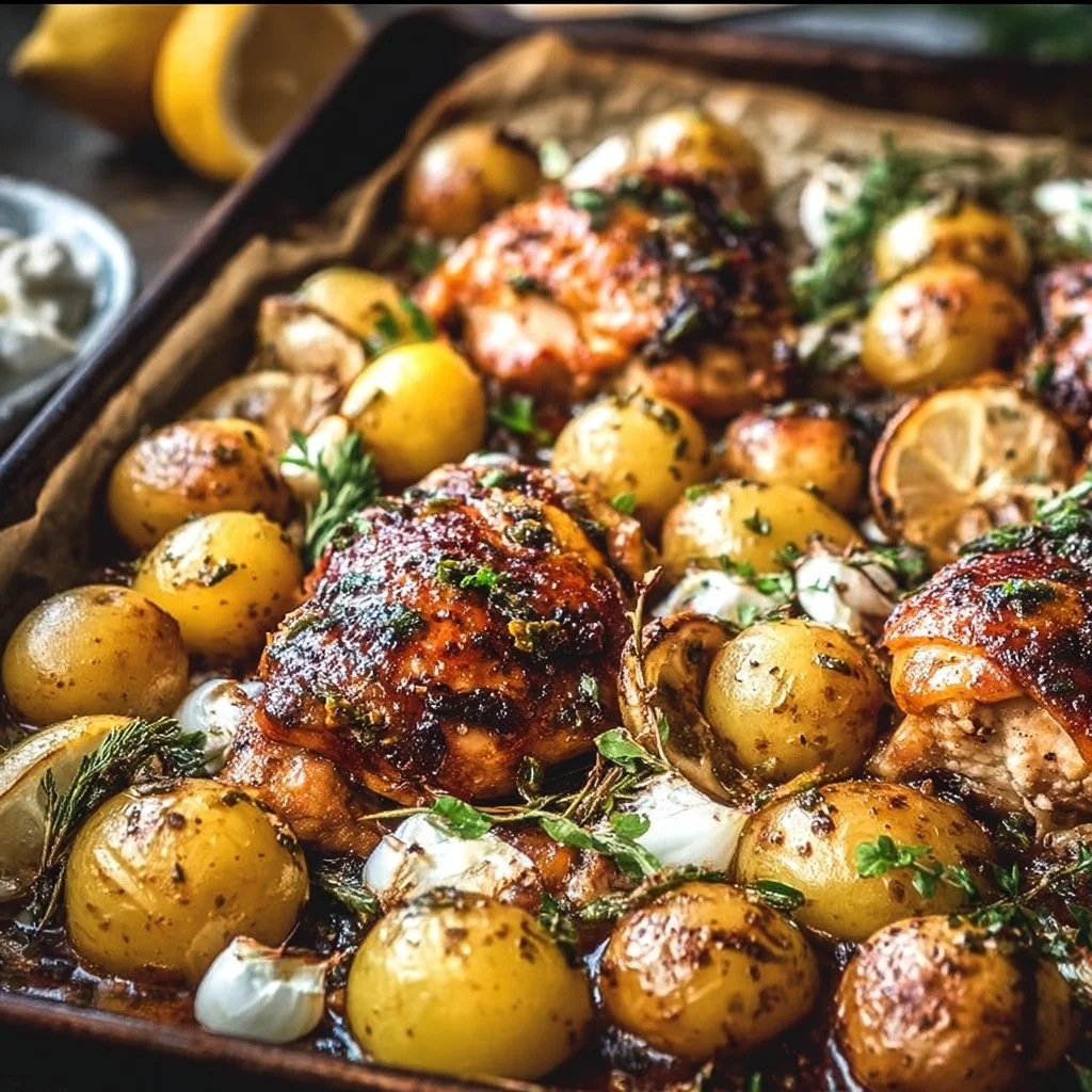 Sheet Pan Lemon Balsamic Chicken and Potatoes